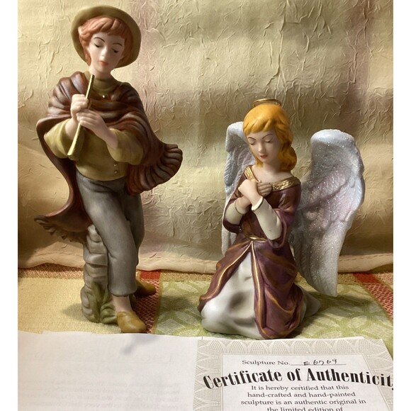 Hawthorne Village Nativity Angel of Prayer & Song of Praise Thomas Kinkade - Picture 1 of 15